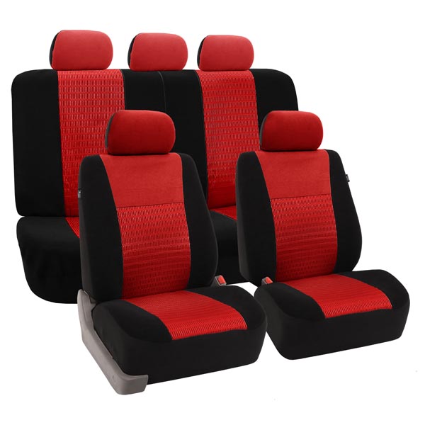 Trendy Elegance 3D Air Mesh Seat Covers - Full Set Red