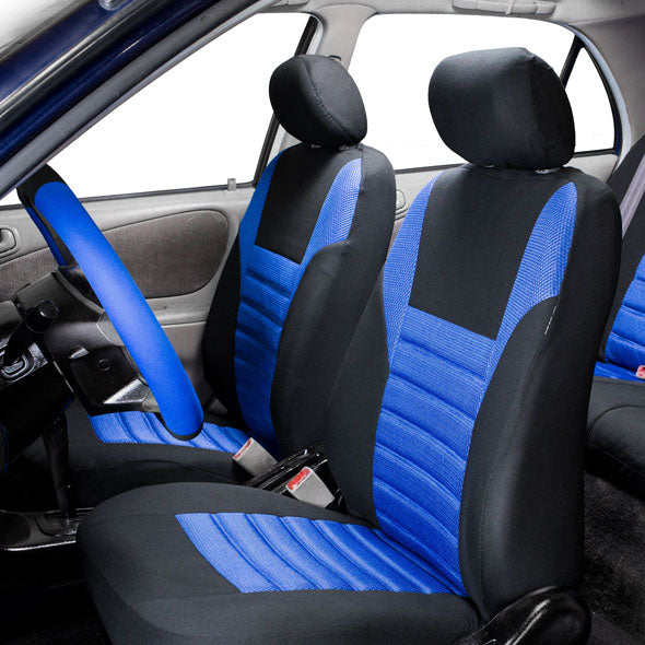 Premium 3D Air Mesh Seat Covers - Front Set Blue