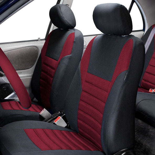 Premium 3D Air Mesh Seat Covers - Front Set Burgundy