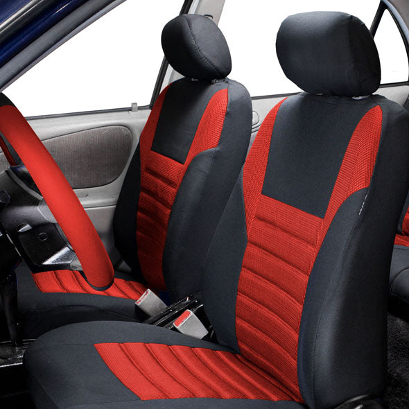 Premium 3D Air Mesh Seat Covers - Front Set Red