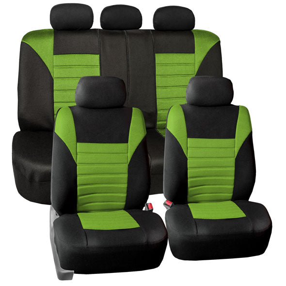 Premium 3D Air Mesh Seat Covers - Full Set Green