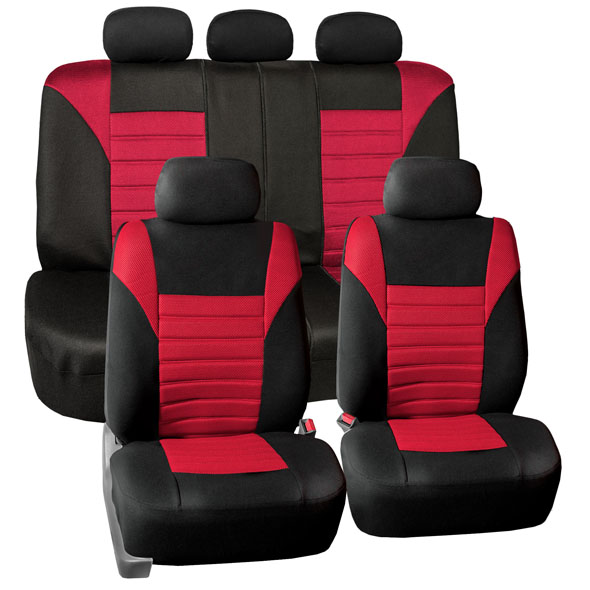 Premium 3D Air Mesh Seat Covers - Full Set Red