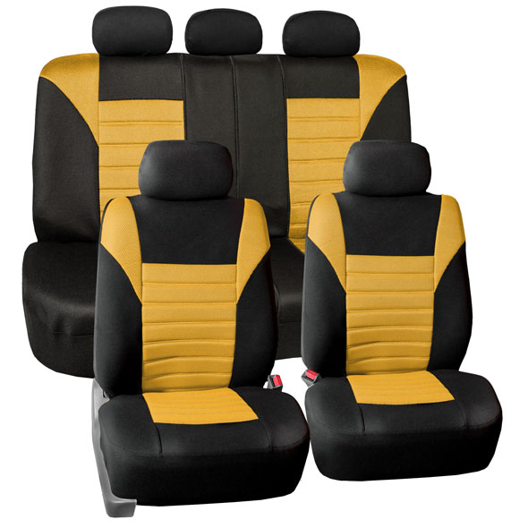 Premium 3D Air Mesh Seat Covers - Full Set Yellow