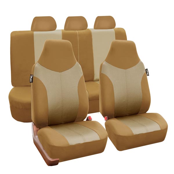 Supreme Twill Seat Covers - Full Set Beige / Tan