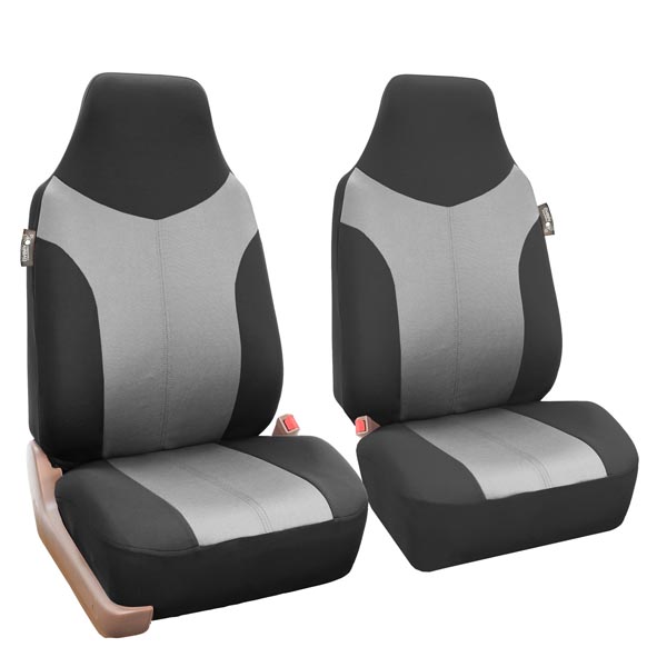 Supreme Twill Seat Covers - Full Set Gray / Black