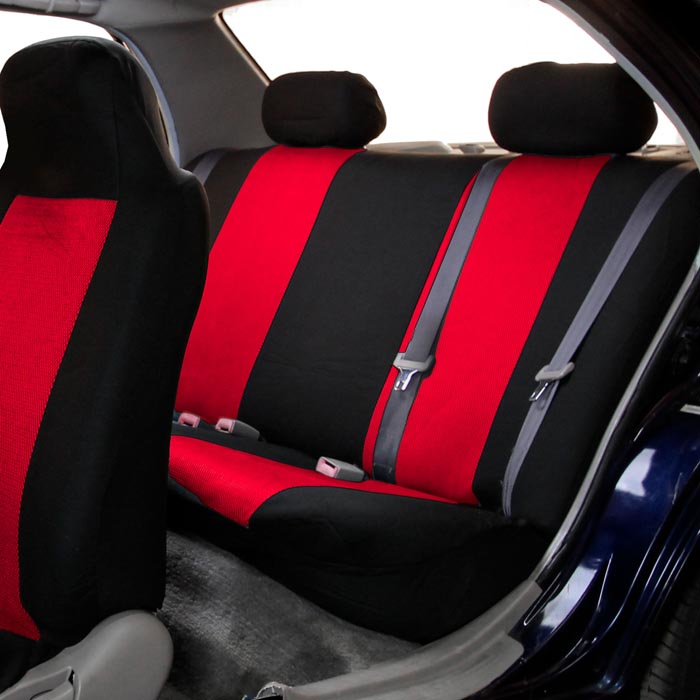 Classic Cloth Seat Covers - Rear Red