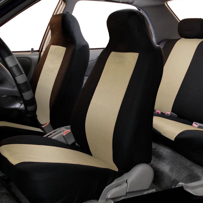 Classic Cloth Seat Covers - Front Set Beige