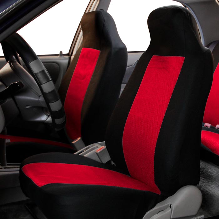 Classic Cloth Seat Covers - Front Set Red