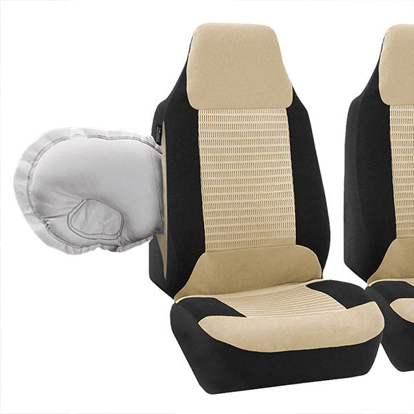 Premium Fabric Seat Covers - Front Set Beige