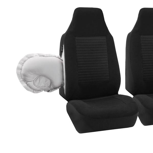 Premium Fabric Seat Covers - Front Set Black