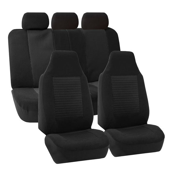 Premium Fabric 3 Row Seat Covers Black