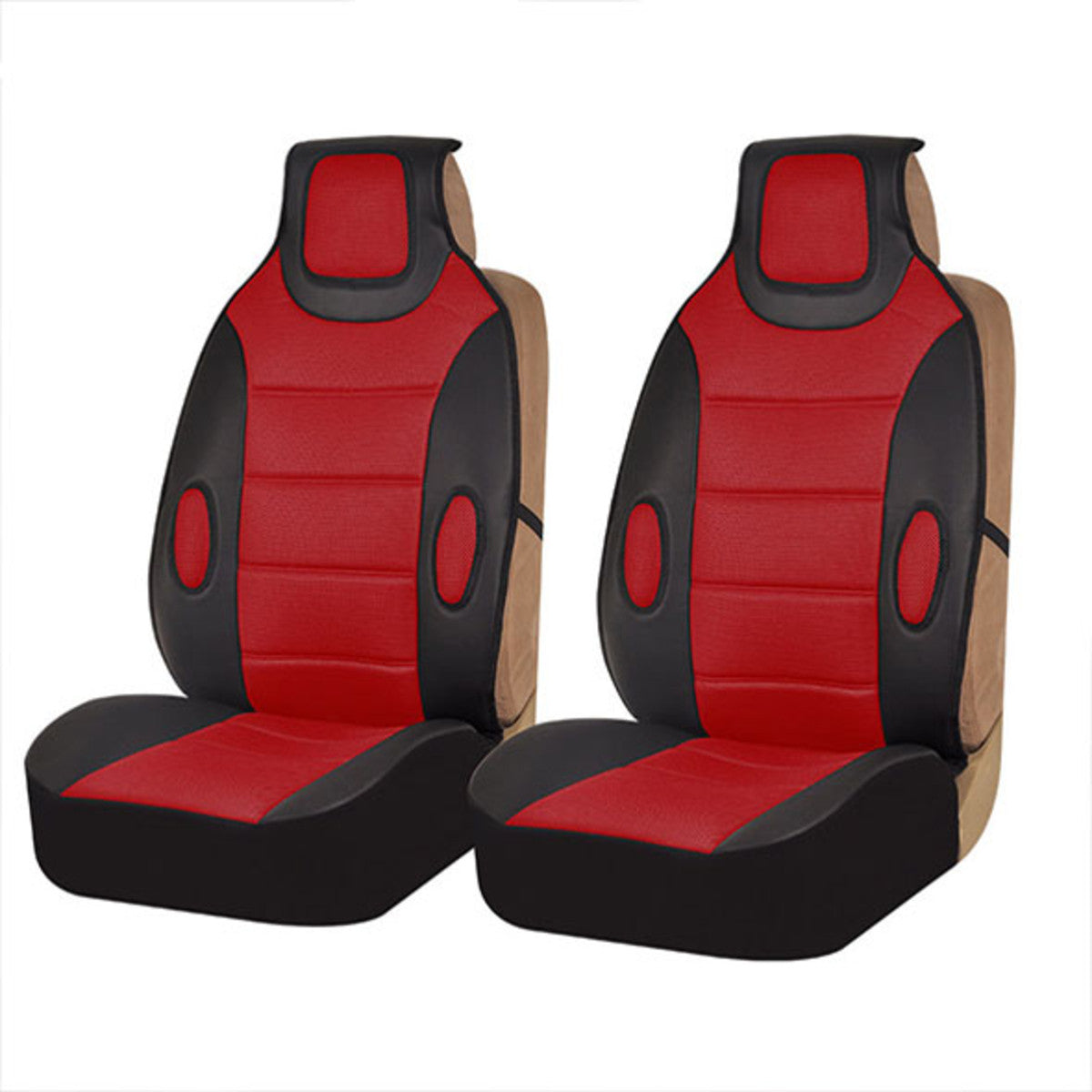 Leatherette Cushion Pads With 3D Air Mesh - Front Red