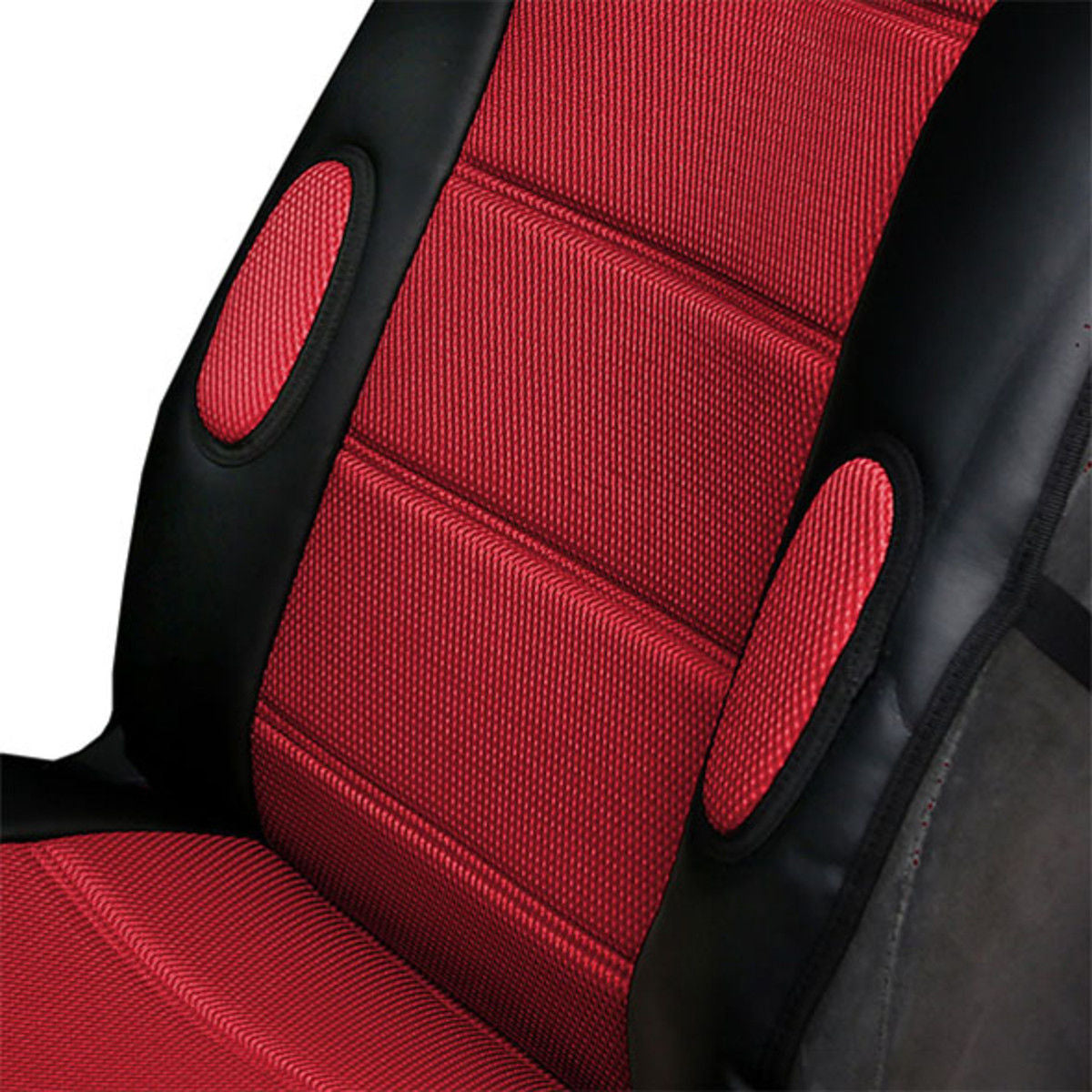 Leatherette Cushion Pads With 3D Air Mesh - Front Red