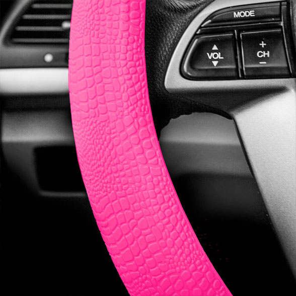 Snake Pattern Silicone steering wheel cover Baby Pink