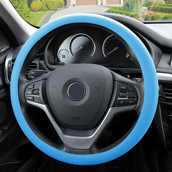 Snake Pattern Silicone steering wheel cover Light Blue