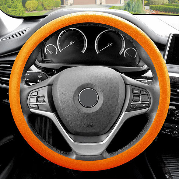 Snake Pattern Silicone steering wheel cover Orange