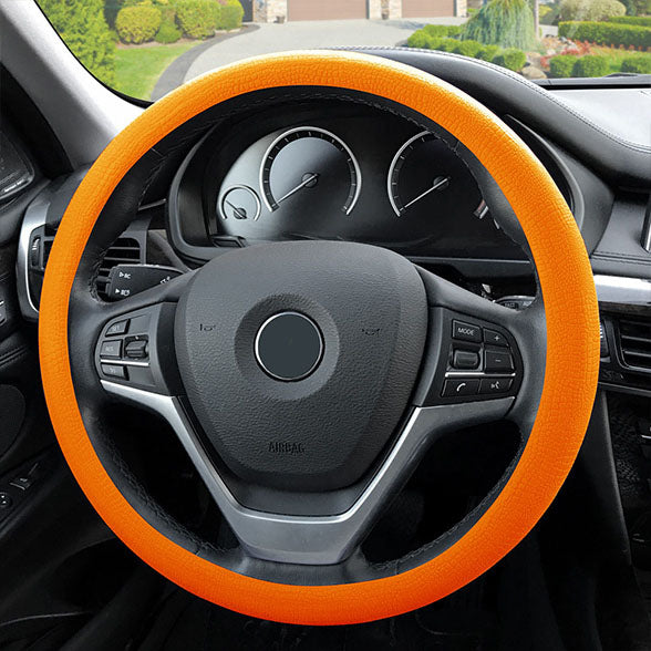 Snake Pattern Silicone steering wheel cover Orange