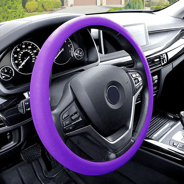 Snake Pattern Silicone steering wheel cover Purple