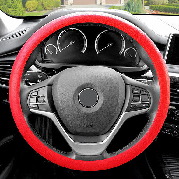 Snake Pattern Silicone steering wheel cover Red