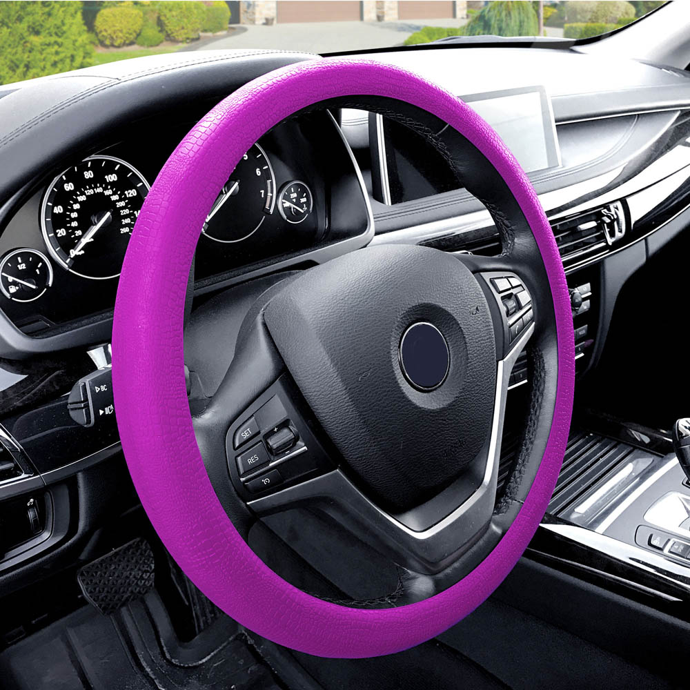 Snake Pattern Silicone steering wheel cover Violet