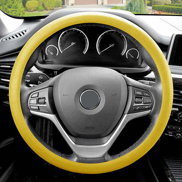 Snake Pattern Silicone steering wheel cover Yellow