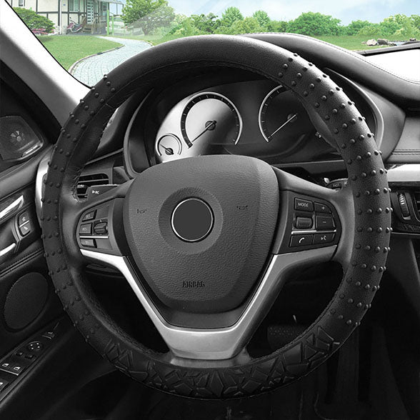 Nibbed Silicone Steering Wheel Cover with Massaging Grip Black