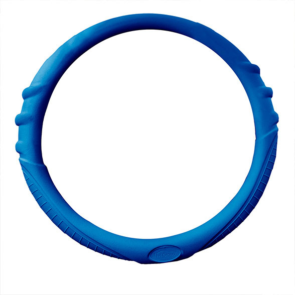 Silicone Steering Wheel Cover with Grip Marks Blue