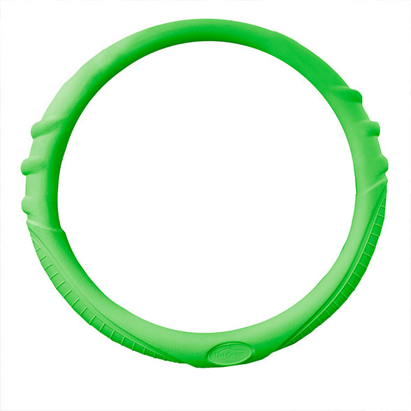 Silicone Steering Wheel Cover with Grip Marks Green