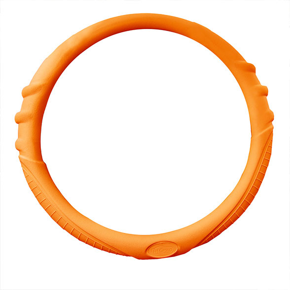 Silicone Steering Wheel Cover with Grip Marks Orange