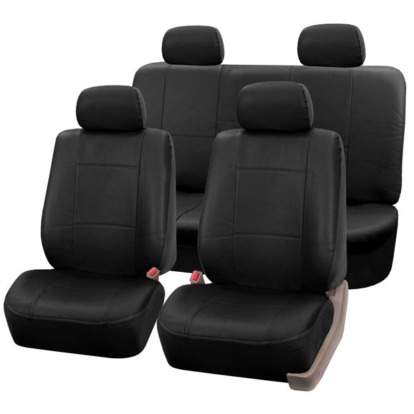 PU Leather Seat Covers - Full Set Black