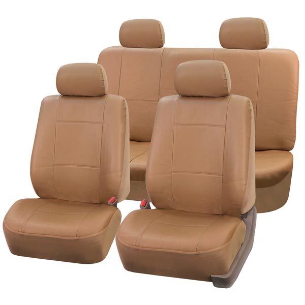 PU Leather Seat Covers - Full Set Tan
