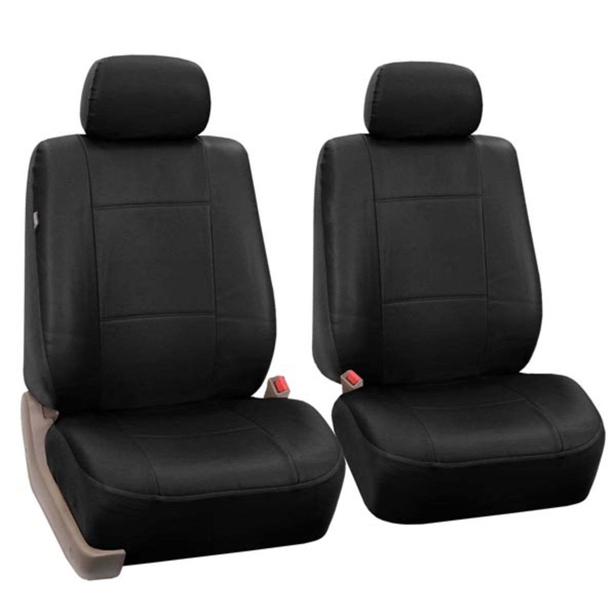 Premium PU Leather Seat Covers - Front Set Black