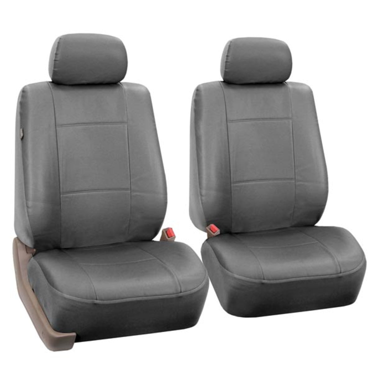 Premium PU Leather Seat Covers - Front Set Gray