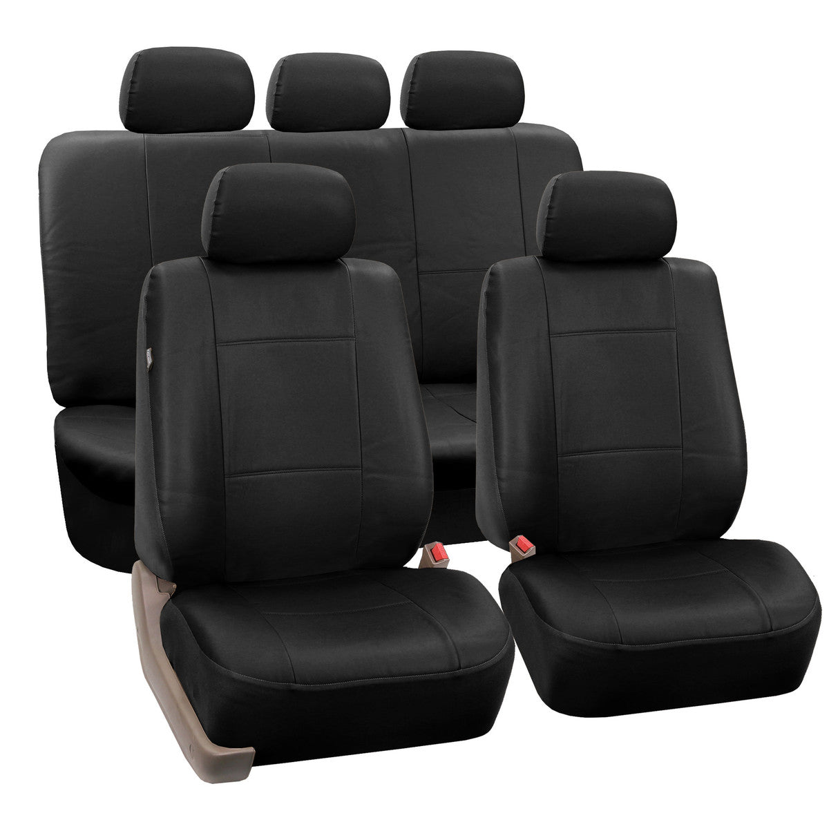 Premium PU Leather Seat Covers - Full Set Black