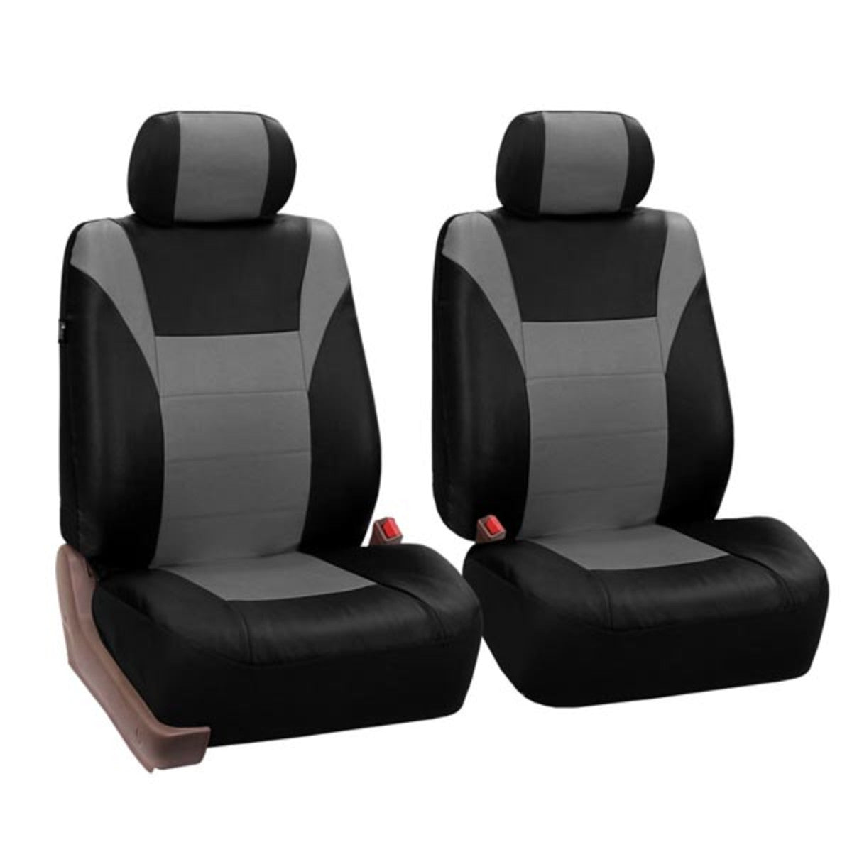 Racing PU Leather Seat Covers - Full Set Gray
