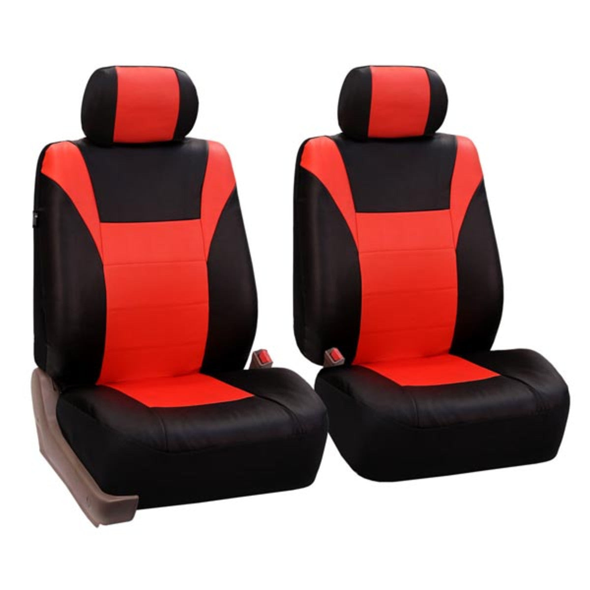 Racing PU Leather Seat Covers - Full Set Tangerine