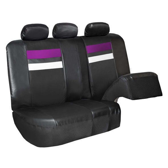Varsity Spirit PU Leather Seat Covers - Rear Purple