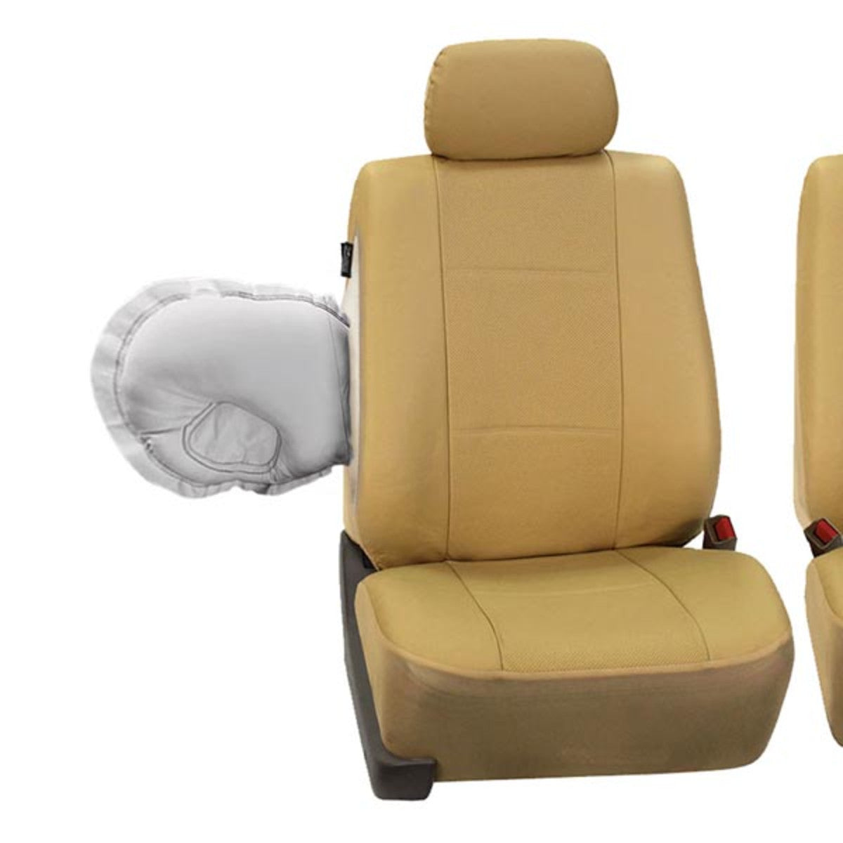 Deluxe Leatherette Seat Covers - Front Set Beige