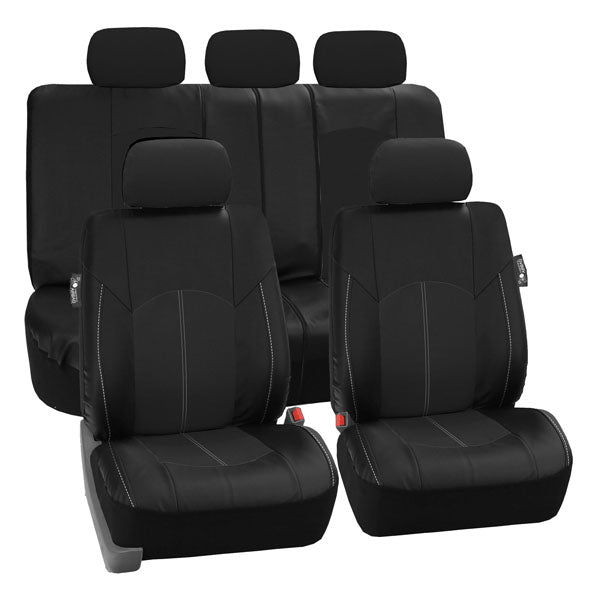 Highest Grade Faux Leather Seat Covers - Full Set Black