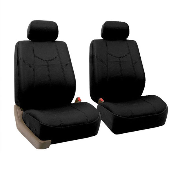 PU Leather Rome Seat Covers - Front Set Black