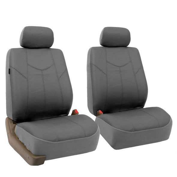 PU Leather Rome Seat Covers - Front Set Gray