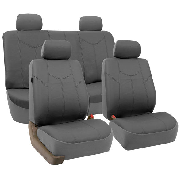 PU Leather Rome Seat Covers - Full Set Gray