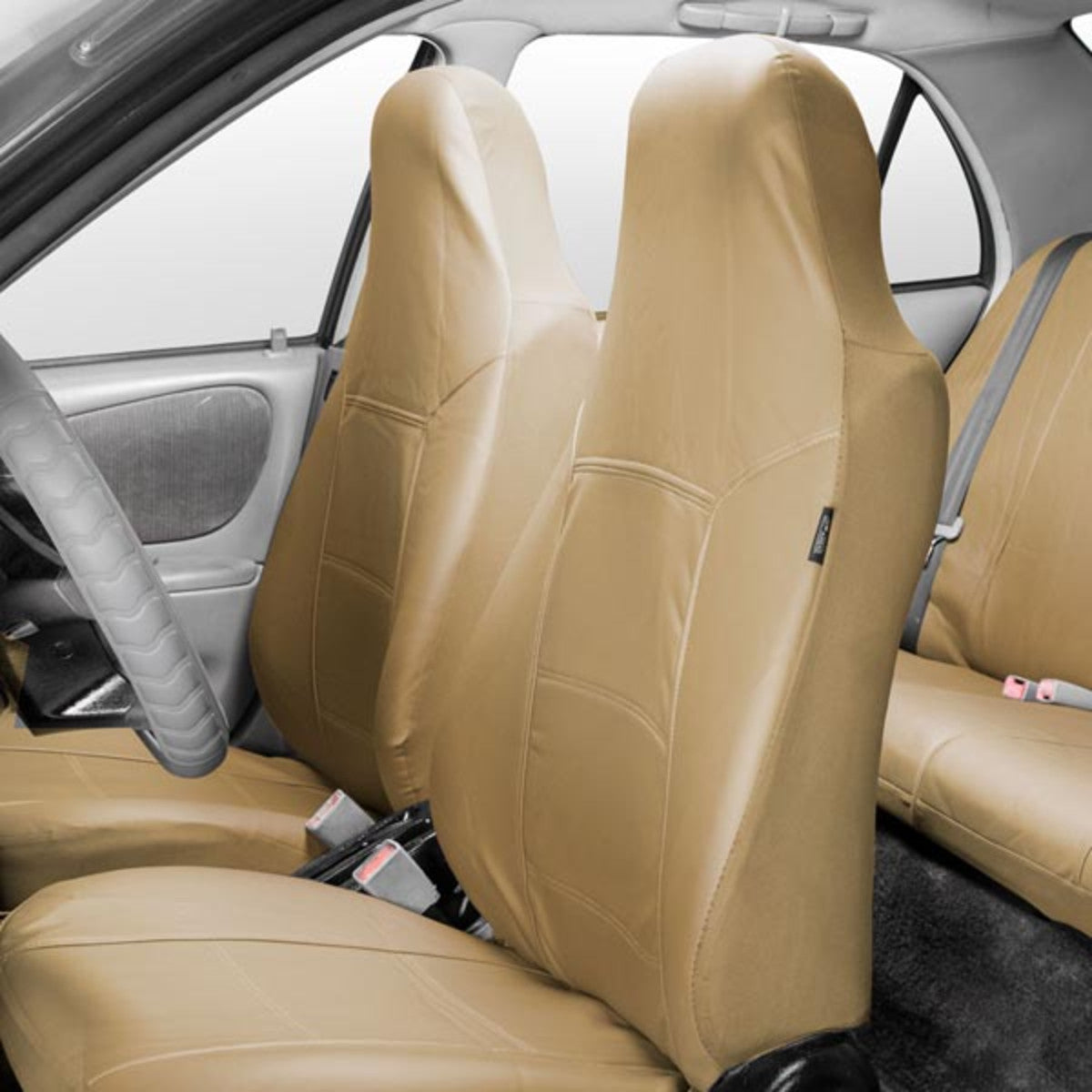 Royal PU Leather Seat Covers - Front Set Beige