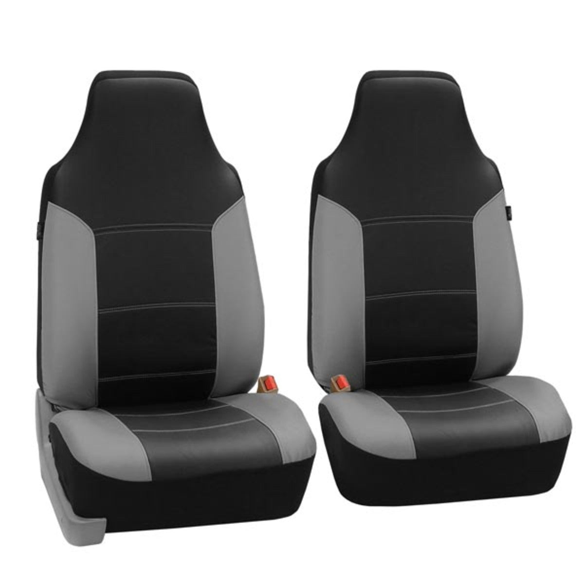 Royal PU Leather Seat Covers - Front Set Gray / Black