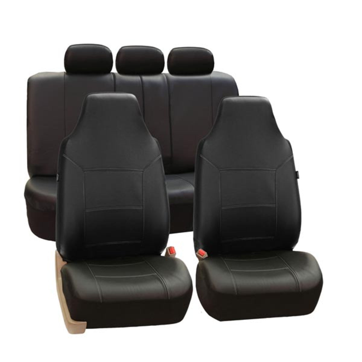 Royal PU Leather Seat Covers Full Set Black