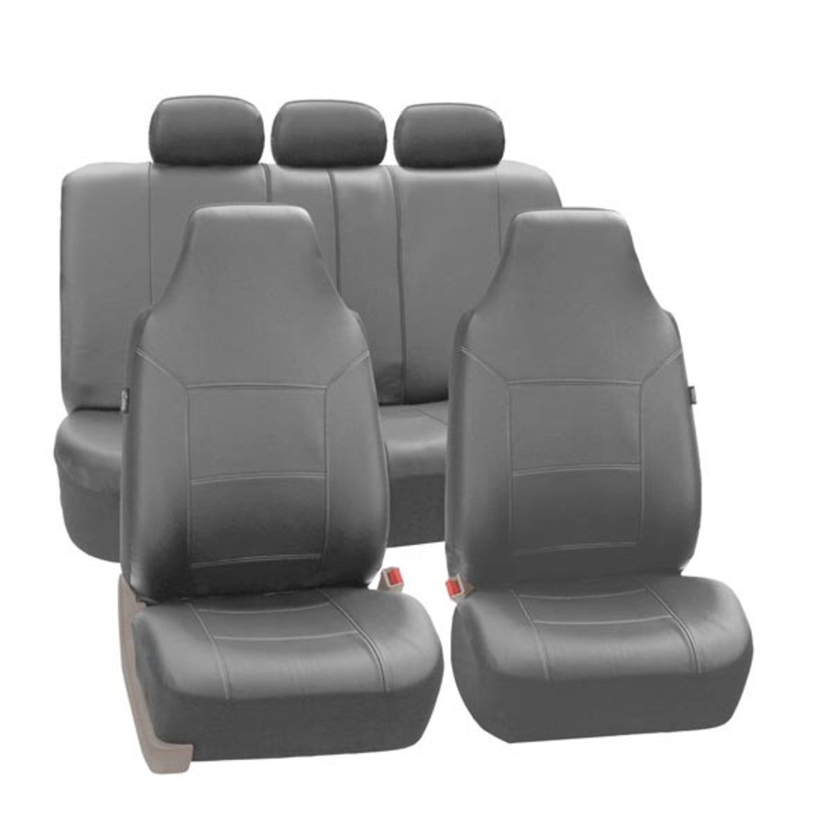 Royal PU Leather Seat Covers Full Set Gray