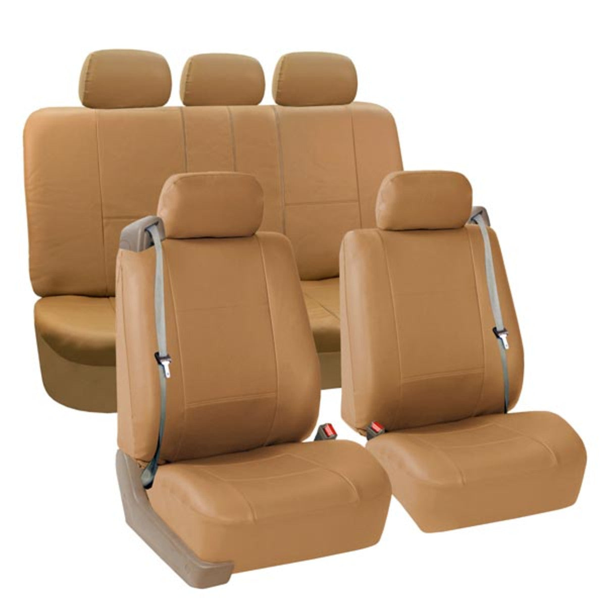 Built-in Seat Belt Compatible PU Leather Seat Covers