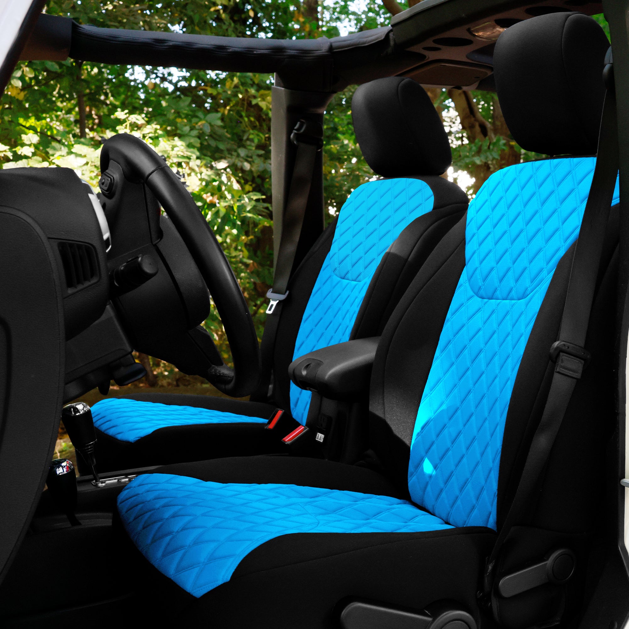 Jeep Wrangler JK 4DR 2007-2018 -  Front Set Seat Covers - Light Blue Ultraflex Neoprene