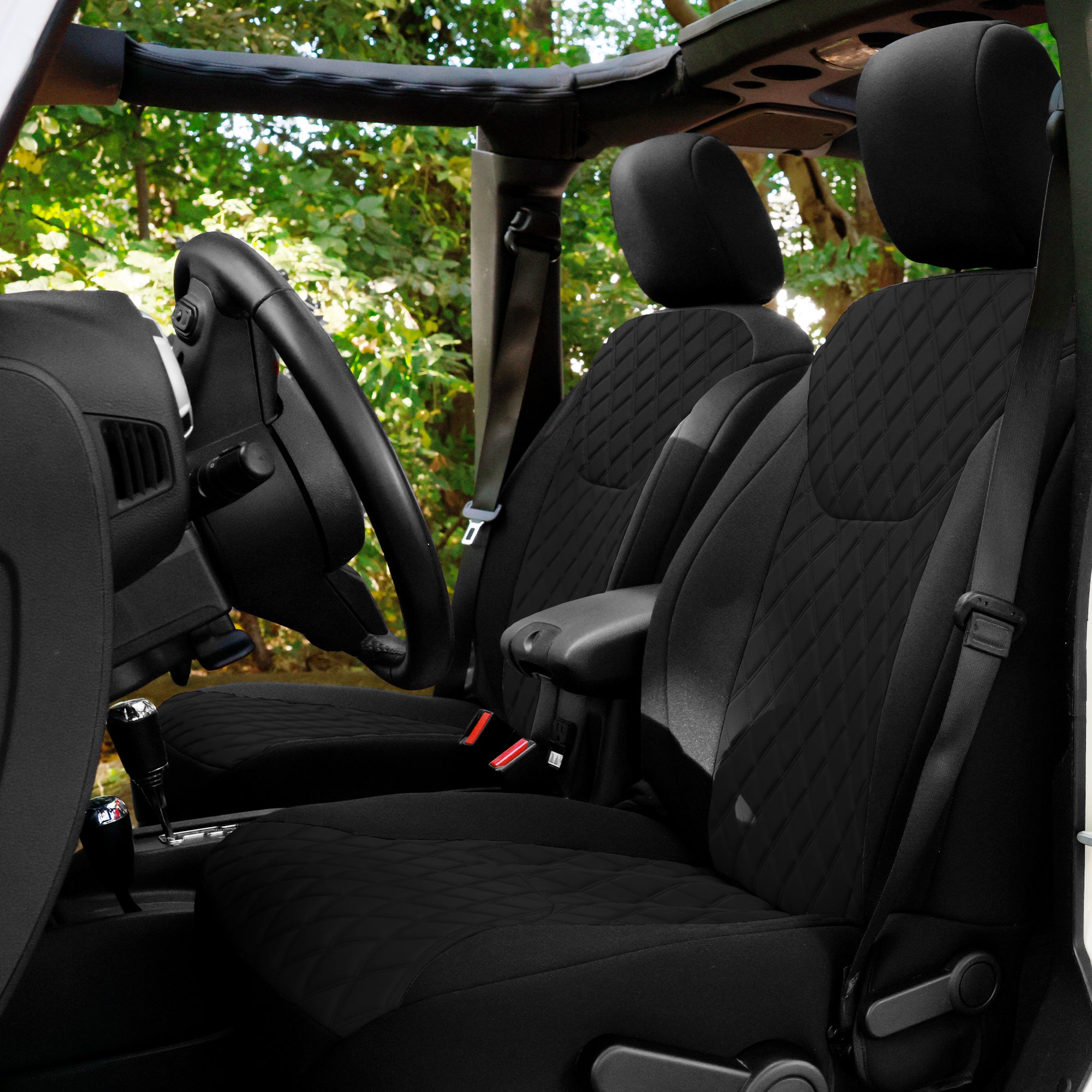 Jeep Wrangler JK 4DR 2007-2018 -  Front Set Seat Covers - Black Ultraflex Neoprene
