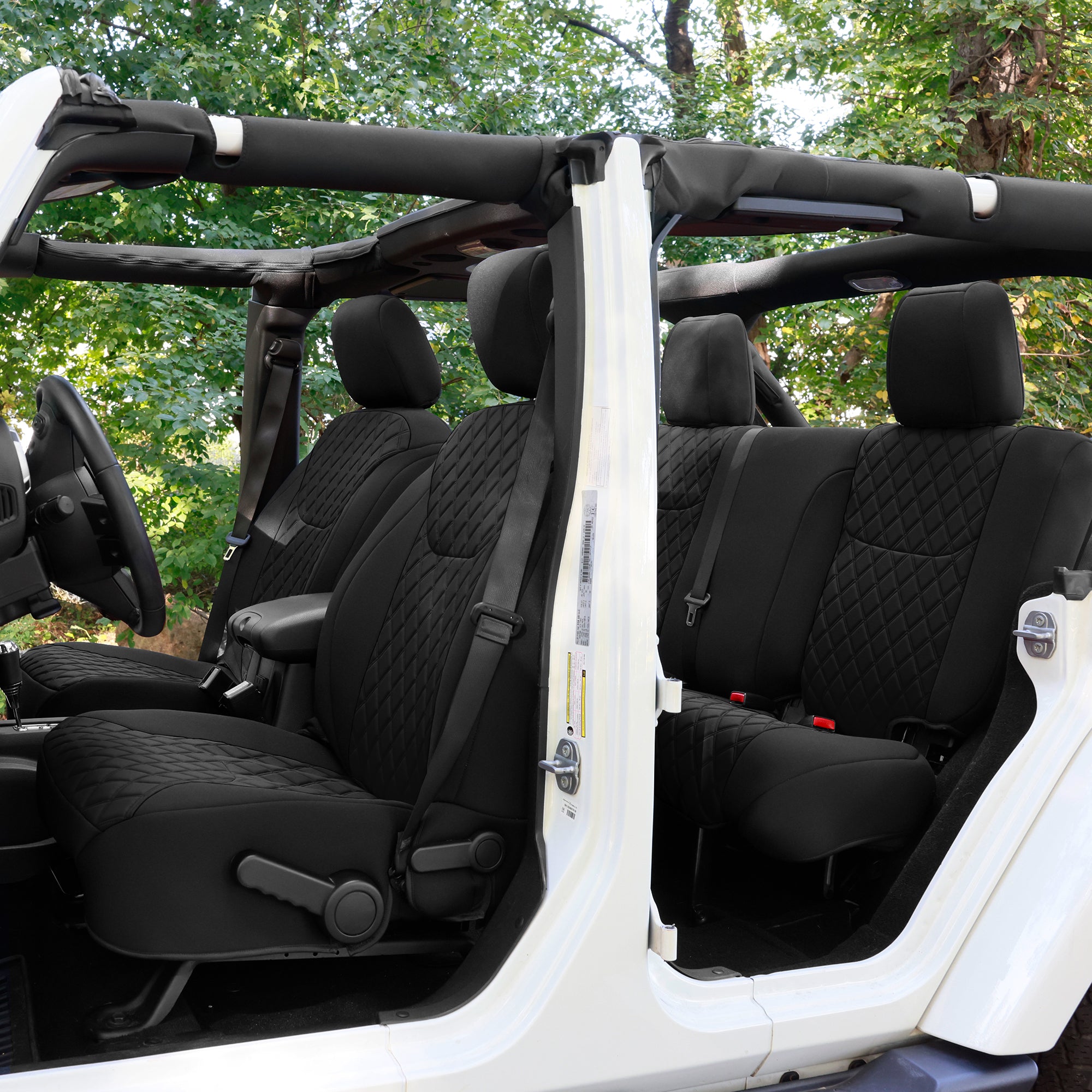 Jeep Wrangler JK 4-Door 2007-2017 -  Full Set Seat Covers - Black Ultraflex Neoprene